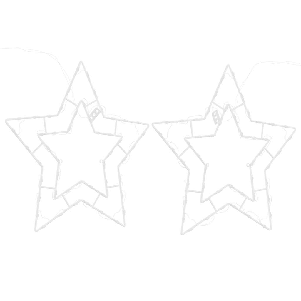 Vidaxl NAVILLA DE ILUMENTA Silhoueta de estrella 2 ST 50 LED CALIENTE BLANCO