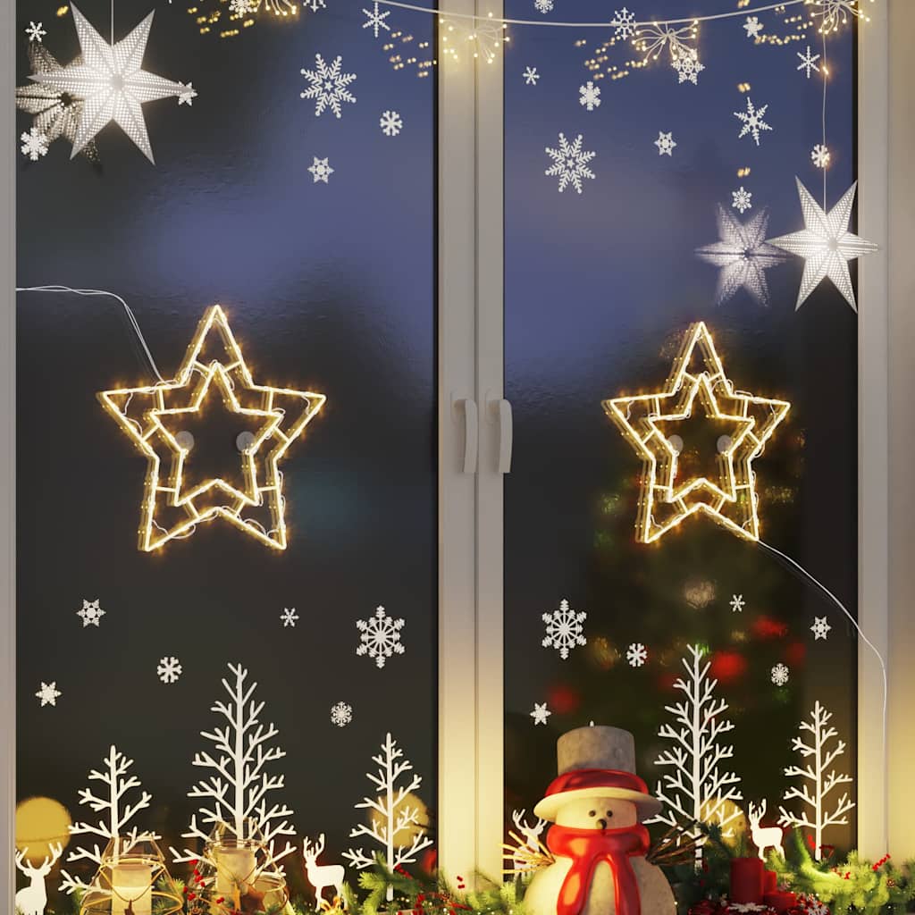 Vidaxl NAVILLA DE ILUMENTA Silhoueta de estrella 2 ST 50 LED CALIENTE BLANCO
