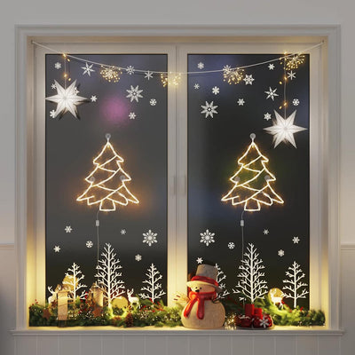 Vidaxl Iluminación navideña Silhoueta de árbol de Navidad 2 ST 50 LED CALIENTE BLANCO