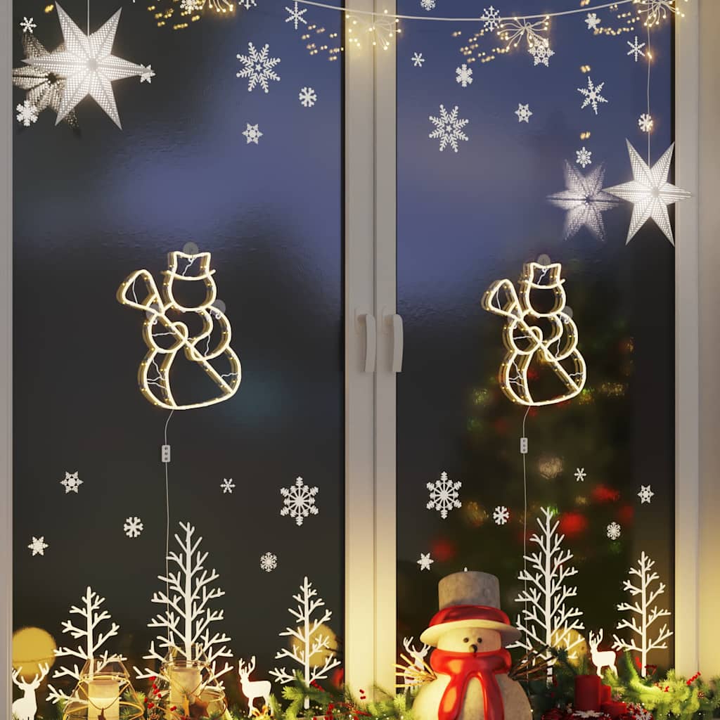 Vidaxl Luces navideñas Silhouette 2 st 35 Leds cálidos blancos