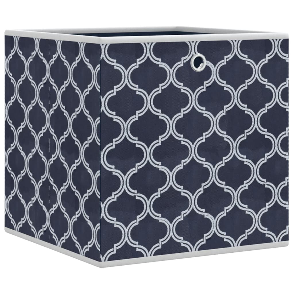 Cajas de almacenamiento de Vidaxl 4 PCS plegables 32x32x32 cm de tela de nomento azul