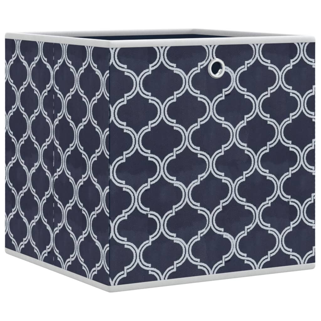 Scatole di archiviazione Vidaxl 10 pezzi pieghevoli 32x32x32 cm tessuto non assistito blu