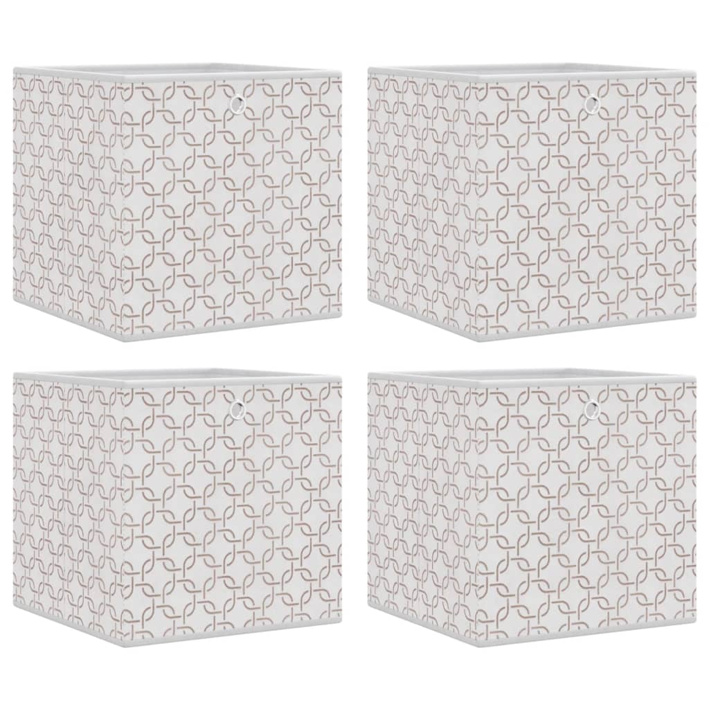 Cajas de almacenamiento de Vidaxl 4 PCS plegables 32x32x32 cm crema de polvo sin fin