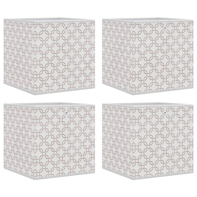 Cajas de almacenamiento de Vidaxl 4 PCS plegables 32x32x32 cm crema de polvo sin fin
