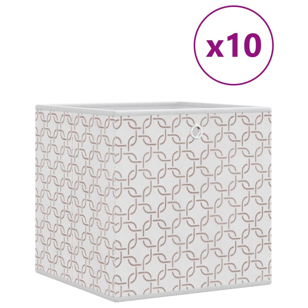 Cajas de almacenamiento de Vidaxl 10 PCS plegables 32x32x32 cm crema de polvo disgustado