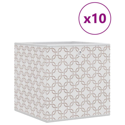 Cajas de almacenamiento de Vidaxl 10 PCS plegables 32x32x32 cm crema de polvo disgustado