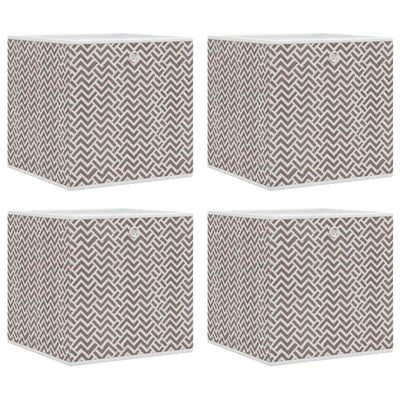 Cajas de almacenamiento de Vidaxl 4 PCS plegables 32x32x32 cm de tela no segura marrón