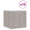 Cajas de almacenamiento de Vidaxl 10 PCS plegables 32x32x32 CM Undent Fabric Brown