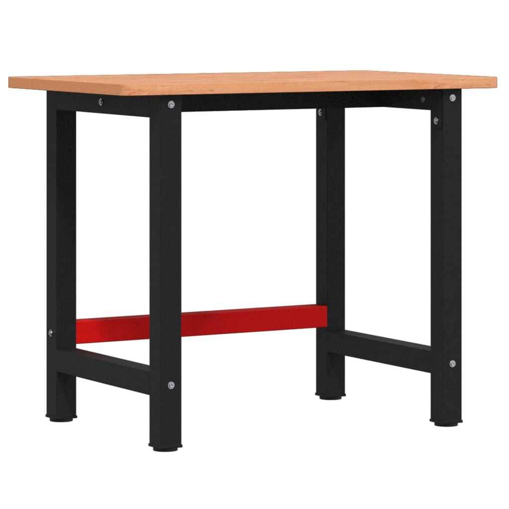 Vidaxx banco de trabajo rectangular 100x60x81,5 cm madera maciza de haya