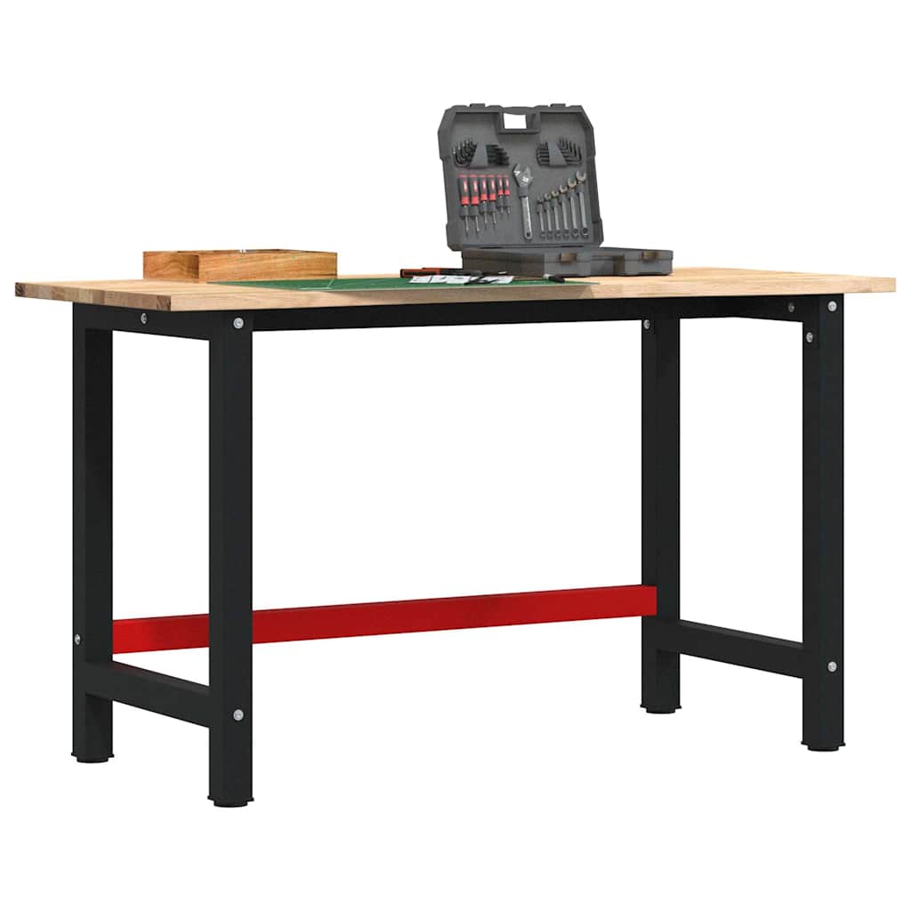 Vidaxl werkbank 140x60x81,5 cm massief eikenhout