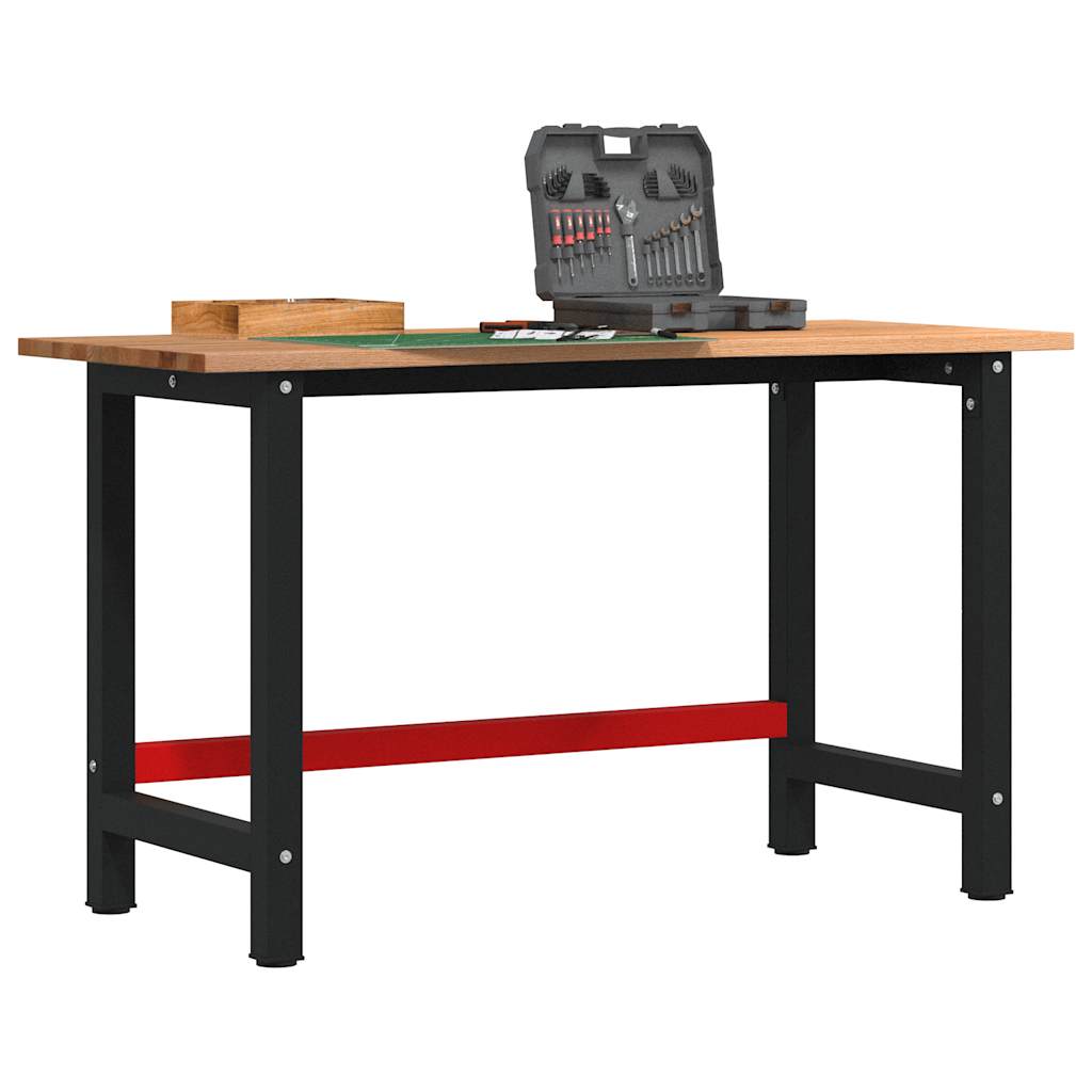 Vidaxl werkbank 140x60x81,5 cm massief eikenhout lichtbruin