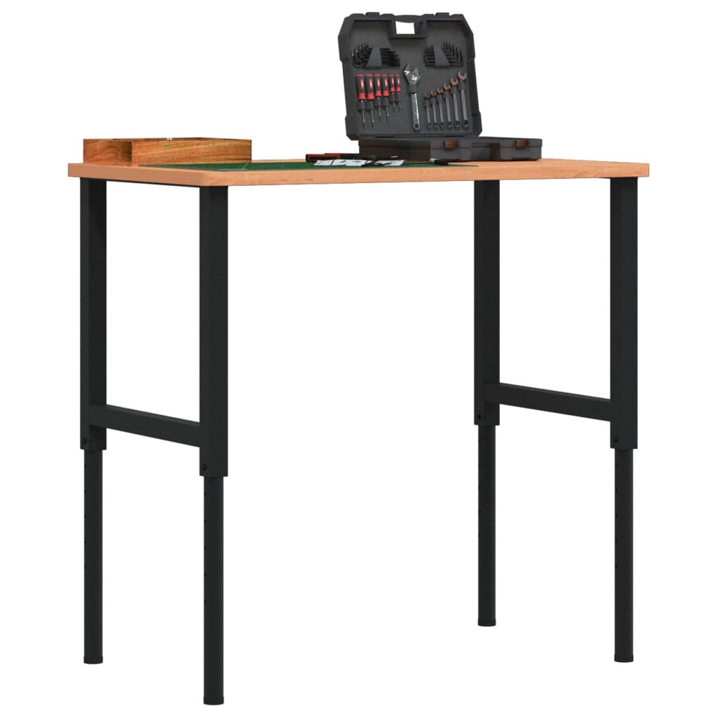 Vidaxx banco de trabajo rectangular 100x60x (71,5-98) cm madera maciza de haya