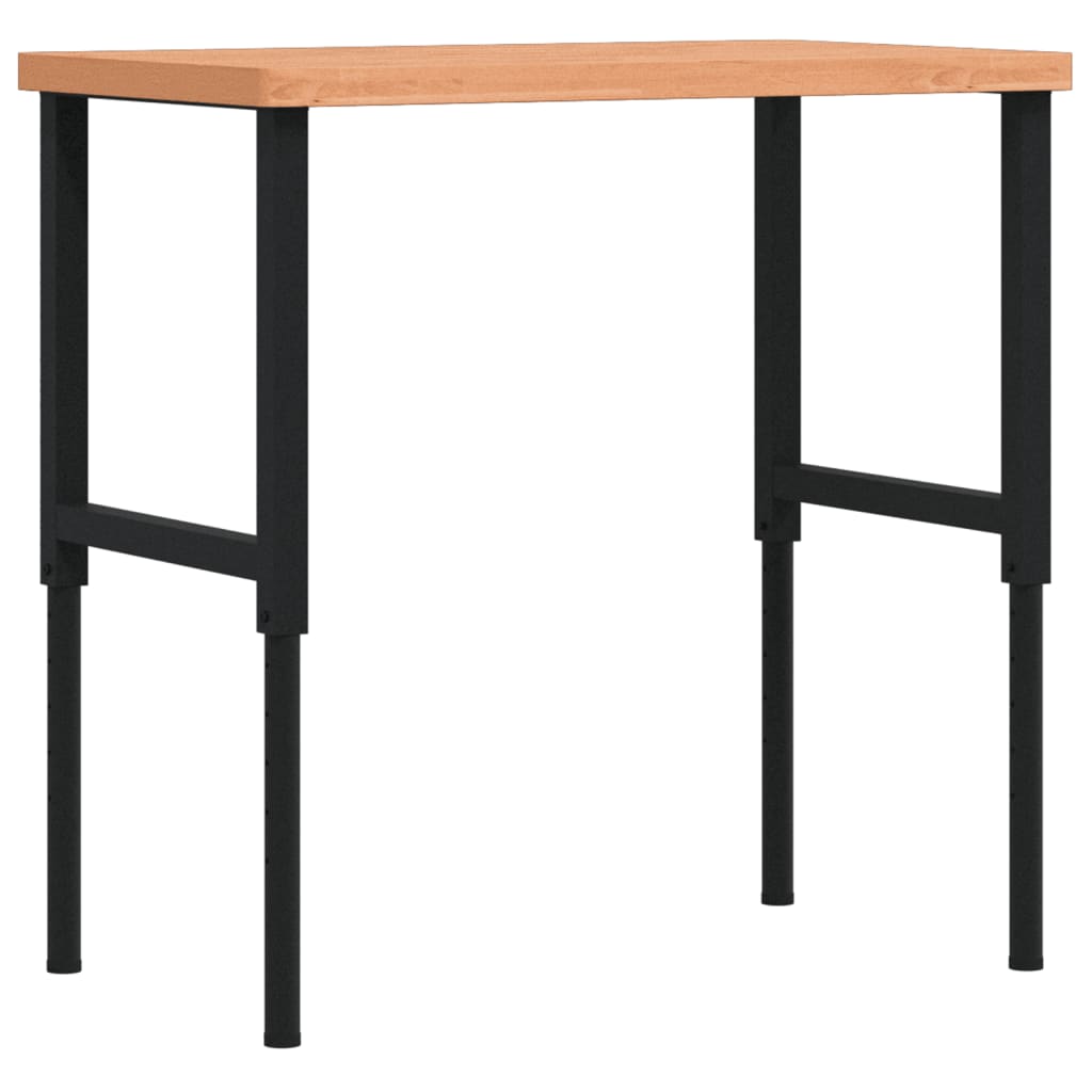 Vidaxx banco de trabajo rectangular 100x60x (73-99,5) cm madera maciza de haya