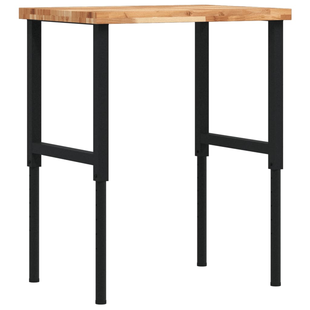 Vidaxx banco de trabajo rectangular 80x60x (73-99,5) cm madera maciza de acacia