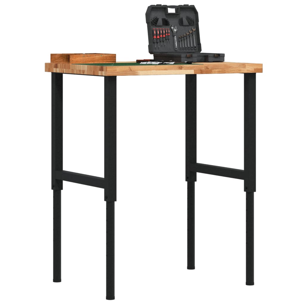 Vidaxx banco de trabajo rectangular 80x60x (73-99,5) cm madera maciza de acacia