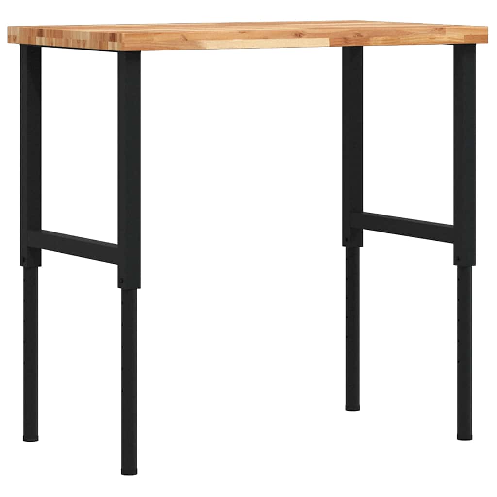 Vidaxx banco de trabajo rectangular 100x60x (73-99,5) cm madera maciza de acacia