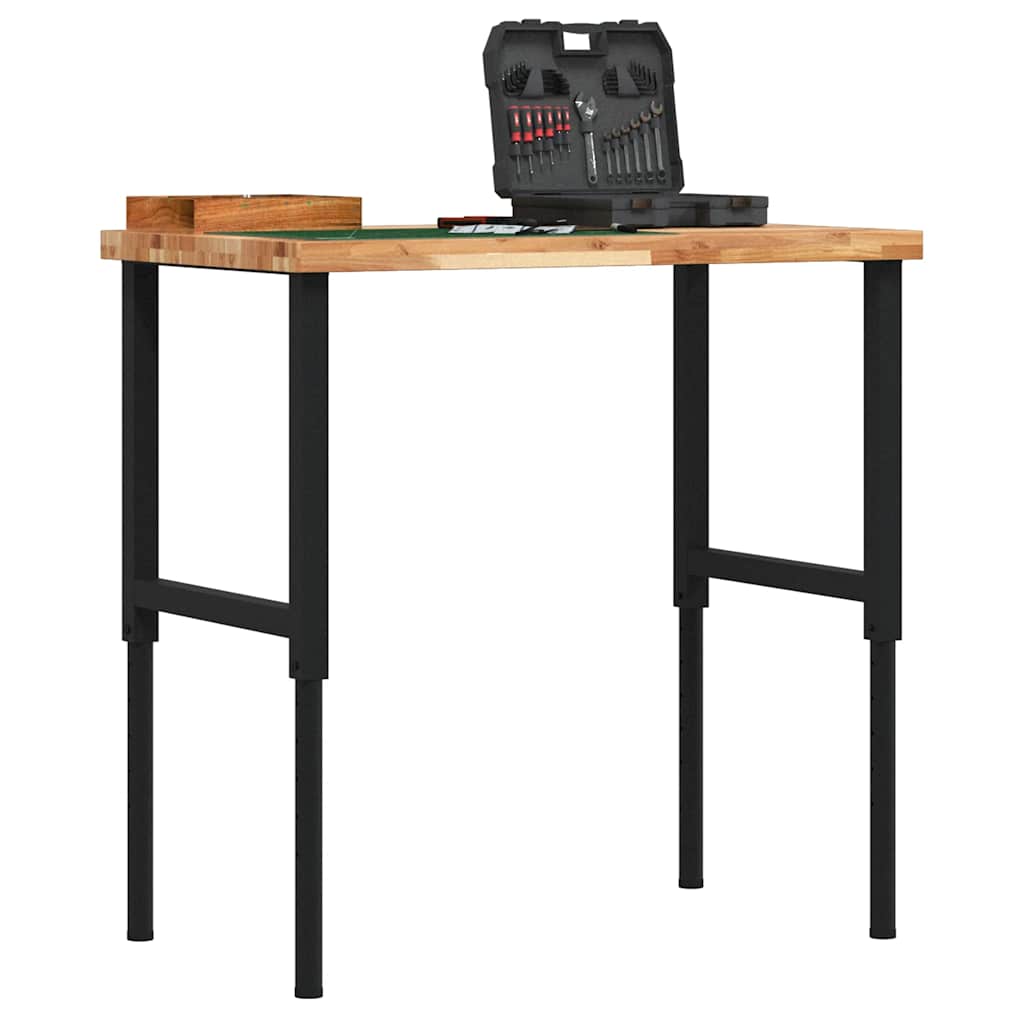 Vidaxx banco de trabajo rectangular 100x60x (73-99,5) cm madera maciza de acacia