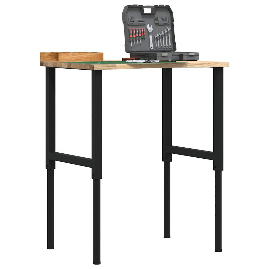 Vidaxl werkbank 80x60x(71,5-98) cm massief eikenhout