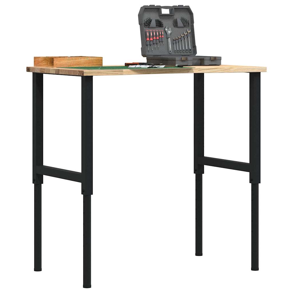 Vidaxl werkbank 100x60x(71,5-98) cm massief eikenhout