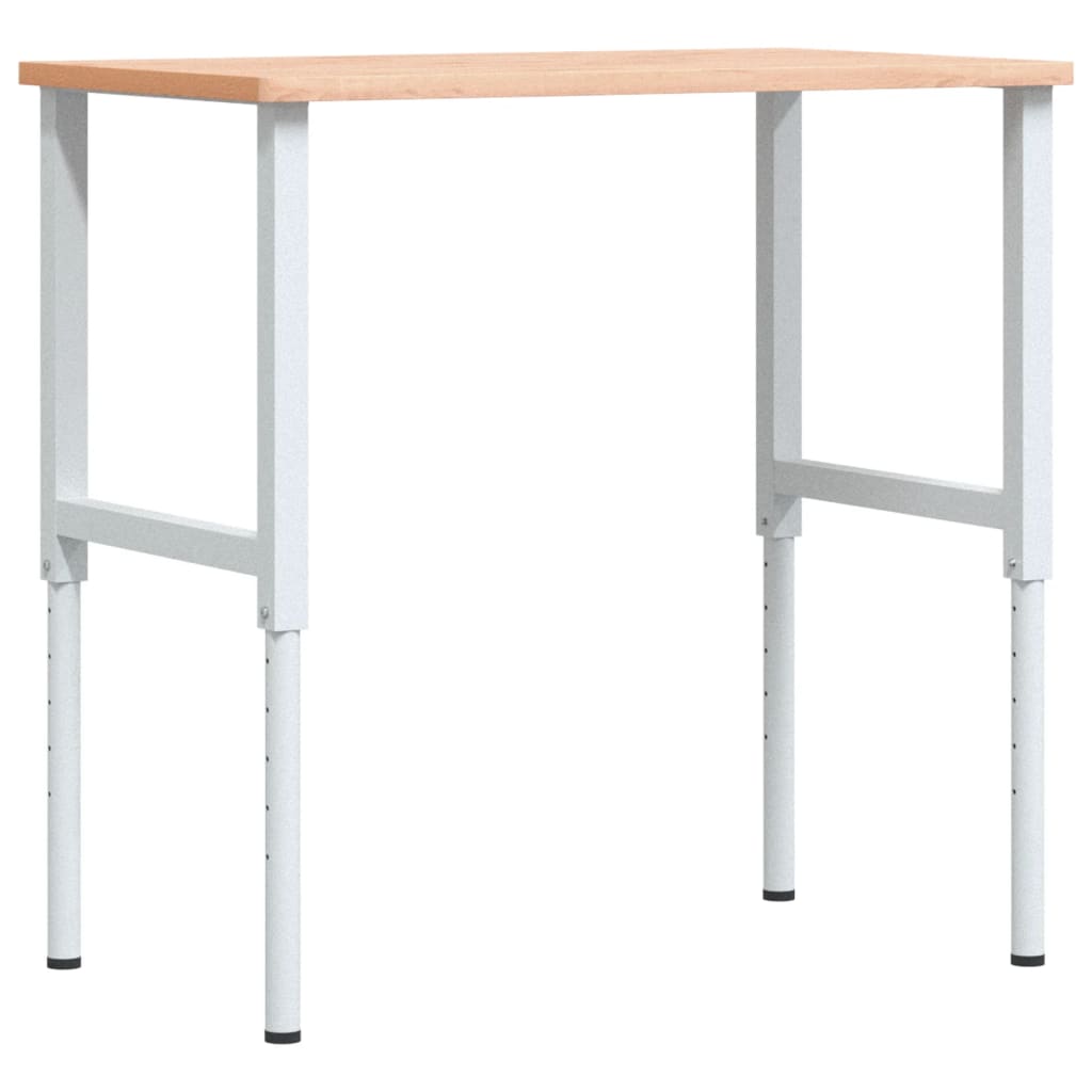 Vidaxx banco de trabajo rectangular 100x60x (71,5-98) cm madera maciza de haya