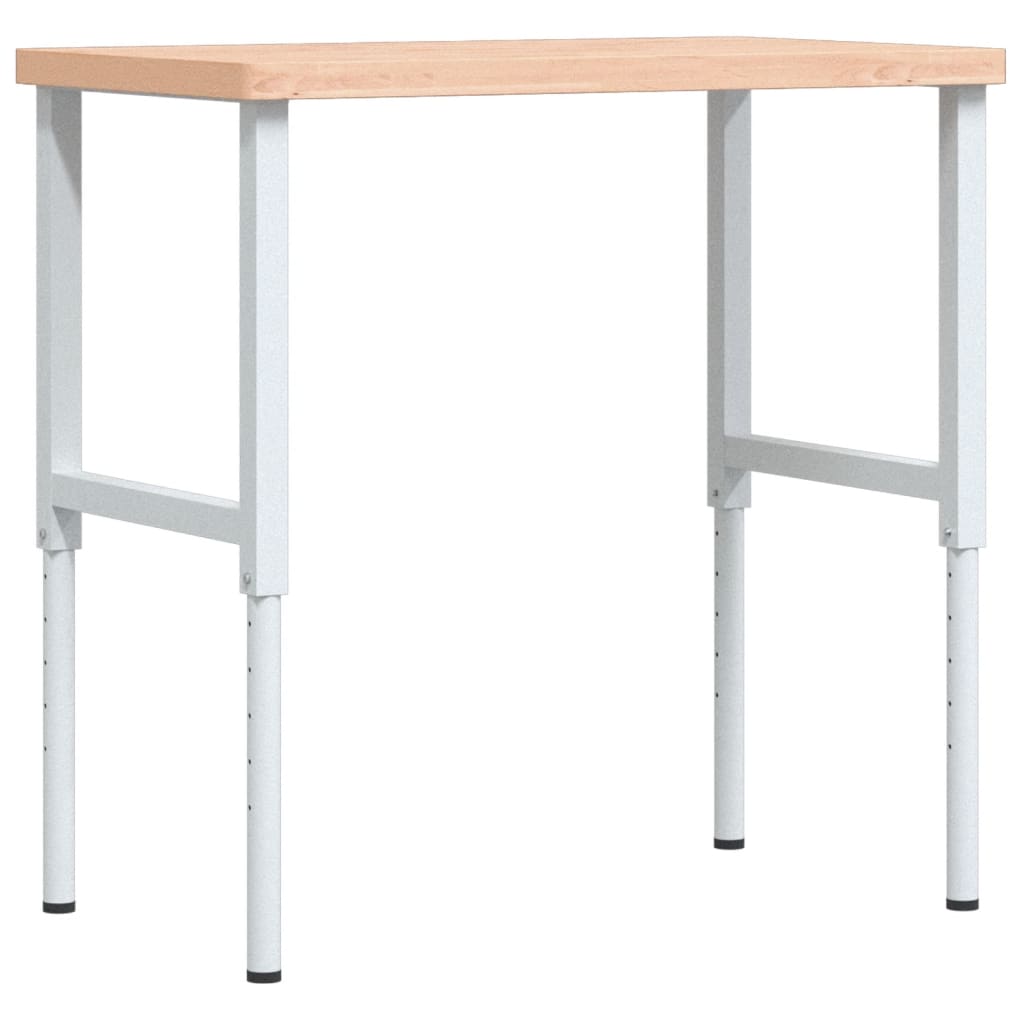 Vidaxx banco de trabajo rectangular 100x60x (73-99,5) cm madera maciza de haya