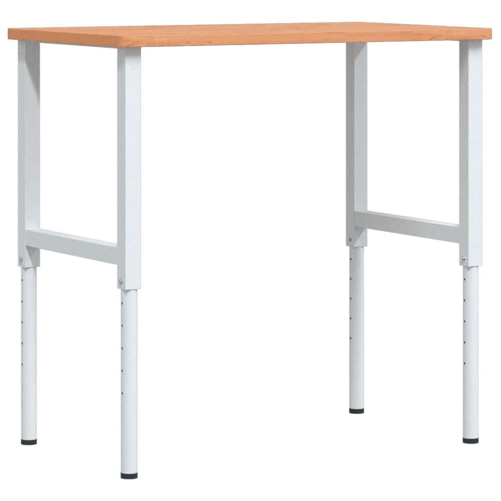 Vidaxx banco de trabajo rectangular 100x60x (71,5-98) cm madera maciza de haya