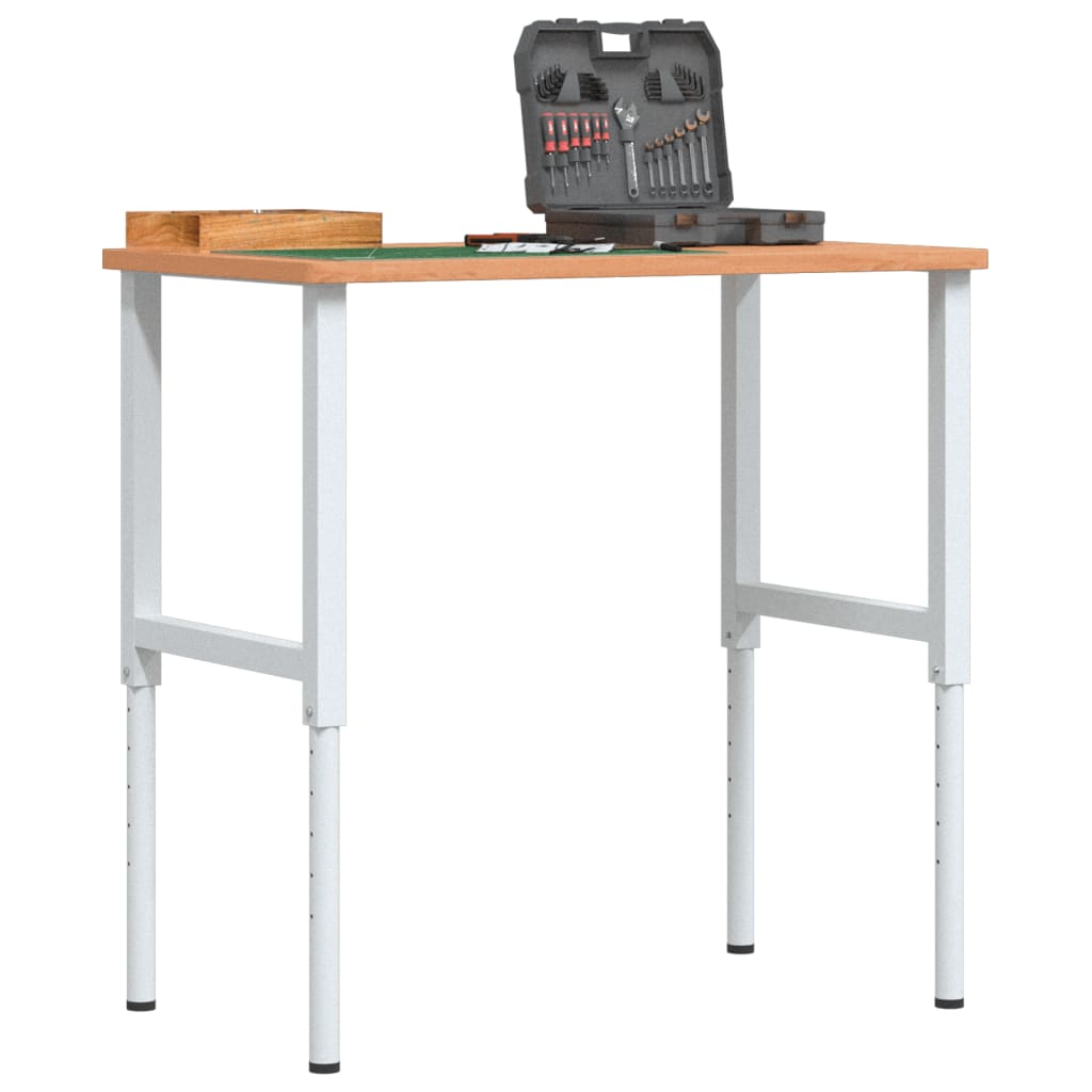 Vidaxx banco de trabajo rectangular 100x60x (71,5-98) cm madera maciza de haya