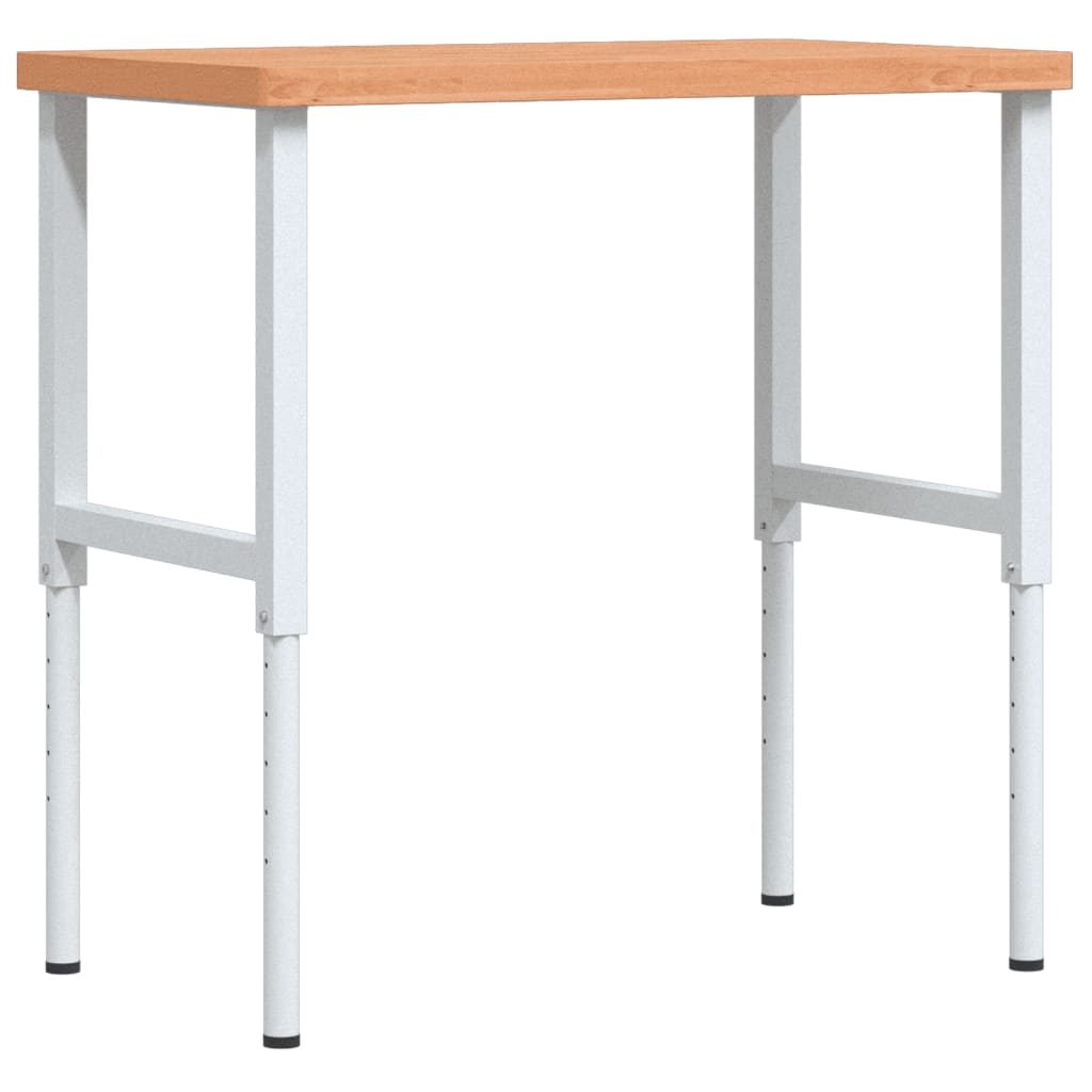 Vidaxx banco de trabajo rectangular 100x60x (73-99,5) cm madera maciza de haya