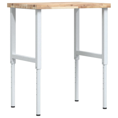 Banco da lavoro Vidaxx rettangolare 80x60x (73-99,5) cm in legno massello di acacia