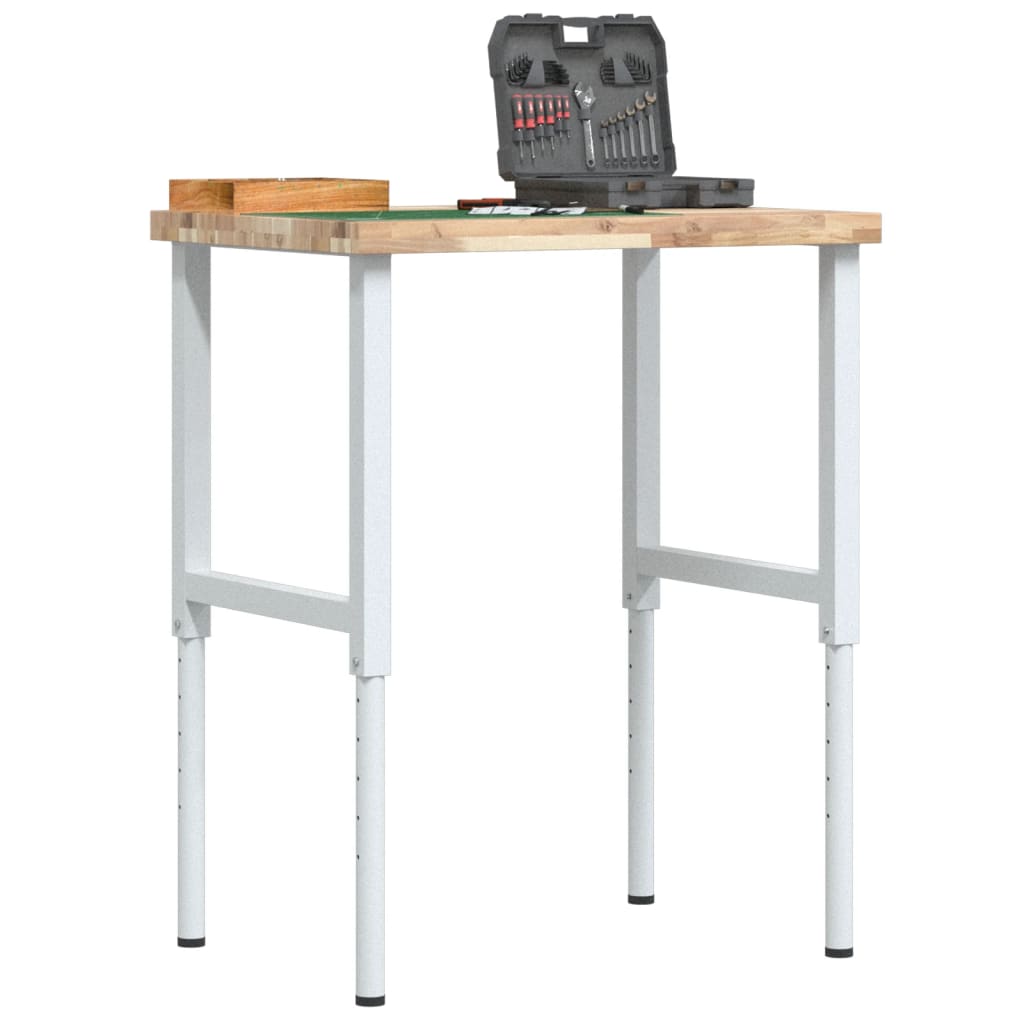 Vidaxx banco de trabajo rectangular 80x60x (73-99,5) cm madera maciza de acacia
