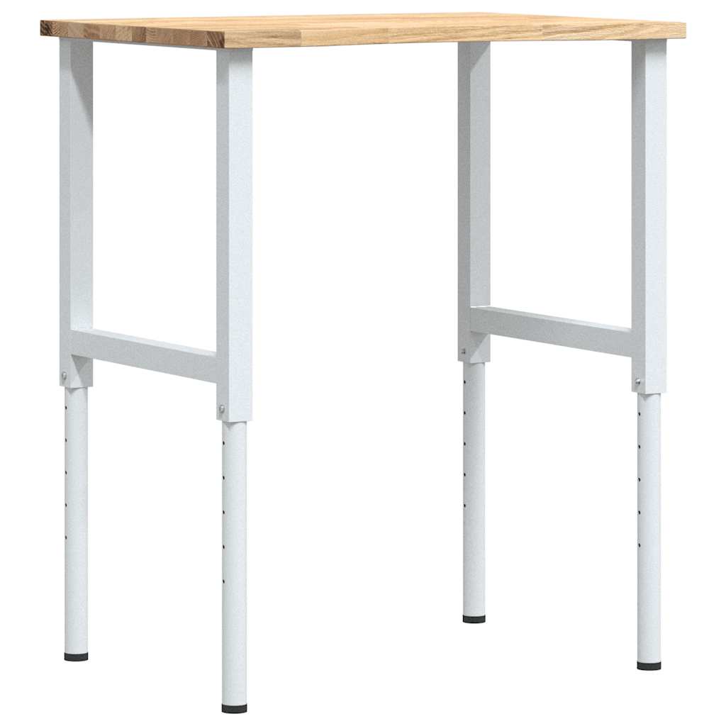 Vidaxl werkbank 80x60x(71,5-98) cm massief eikenhout