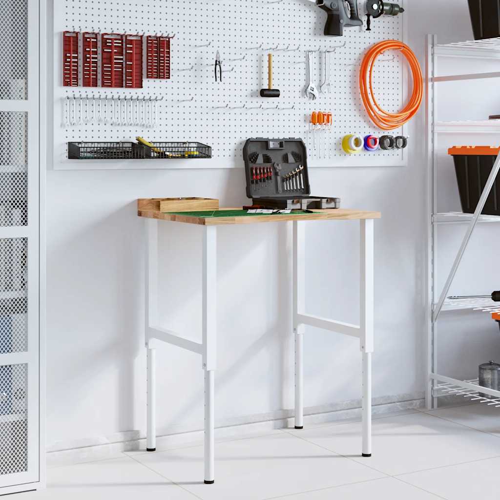 Banco da lavoro Vidaxx 80x60x (71,5-98) cm in rovere massiccio