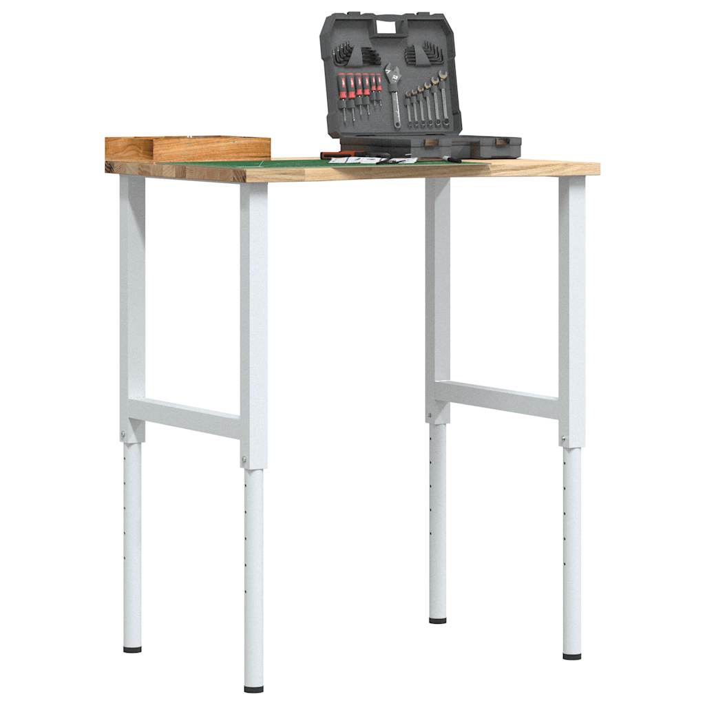 Vidaxl werkbank 80x60x(71,5-98) cm massief eikenhout