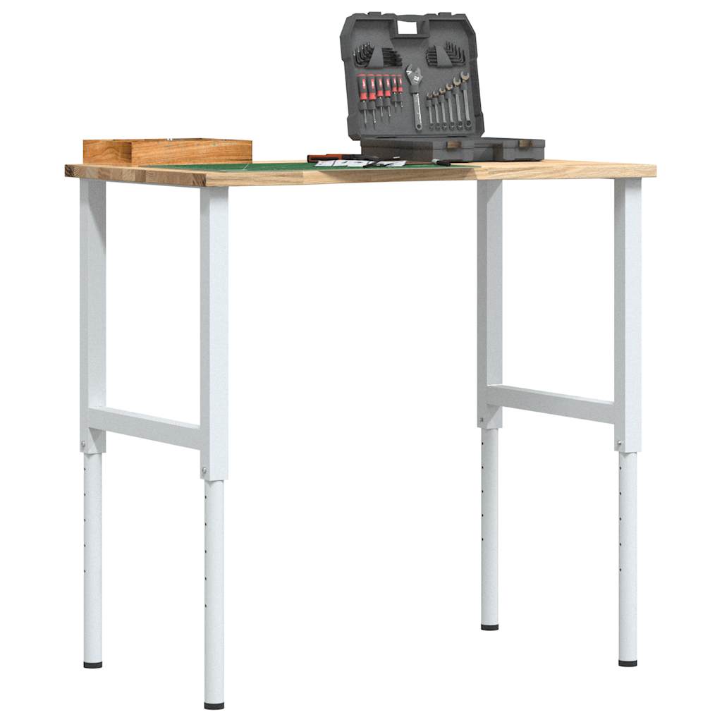 Vidaxl werkbank 100x60x(71,5-98) cm massief eikenhout