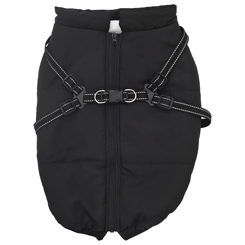 Abrigo para perros VidaXL con arnés impermeable reflectante negro l48