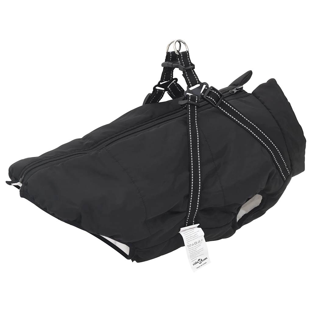 Vidaxl Dog Coat con armatura Black riflettente impermeabile 5xl