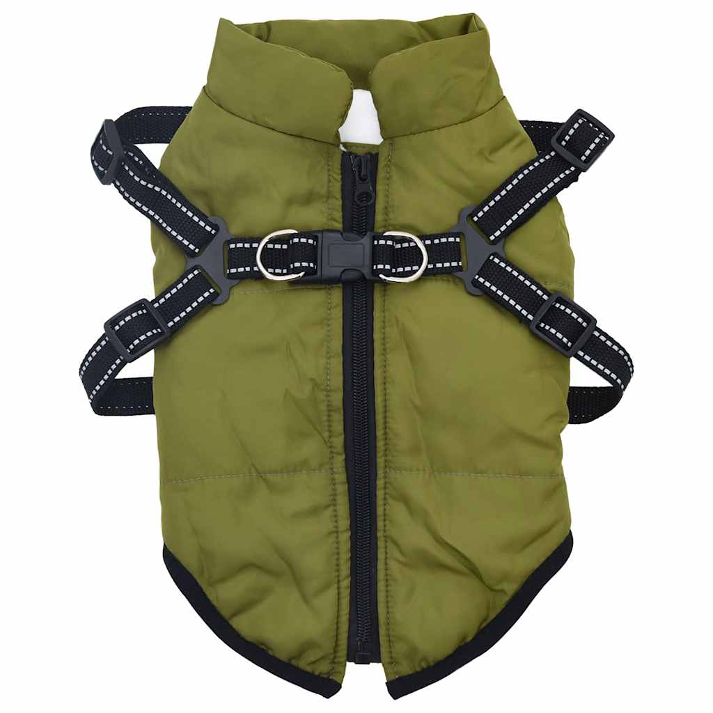 Vidaxl Dog Coat con armatura Armata impermeabile dell'esercito verde XL