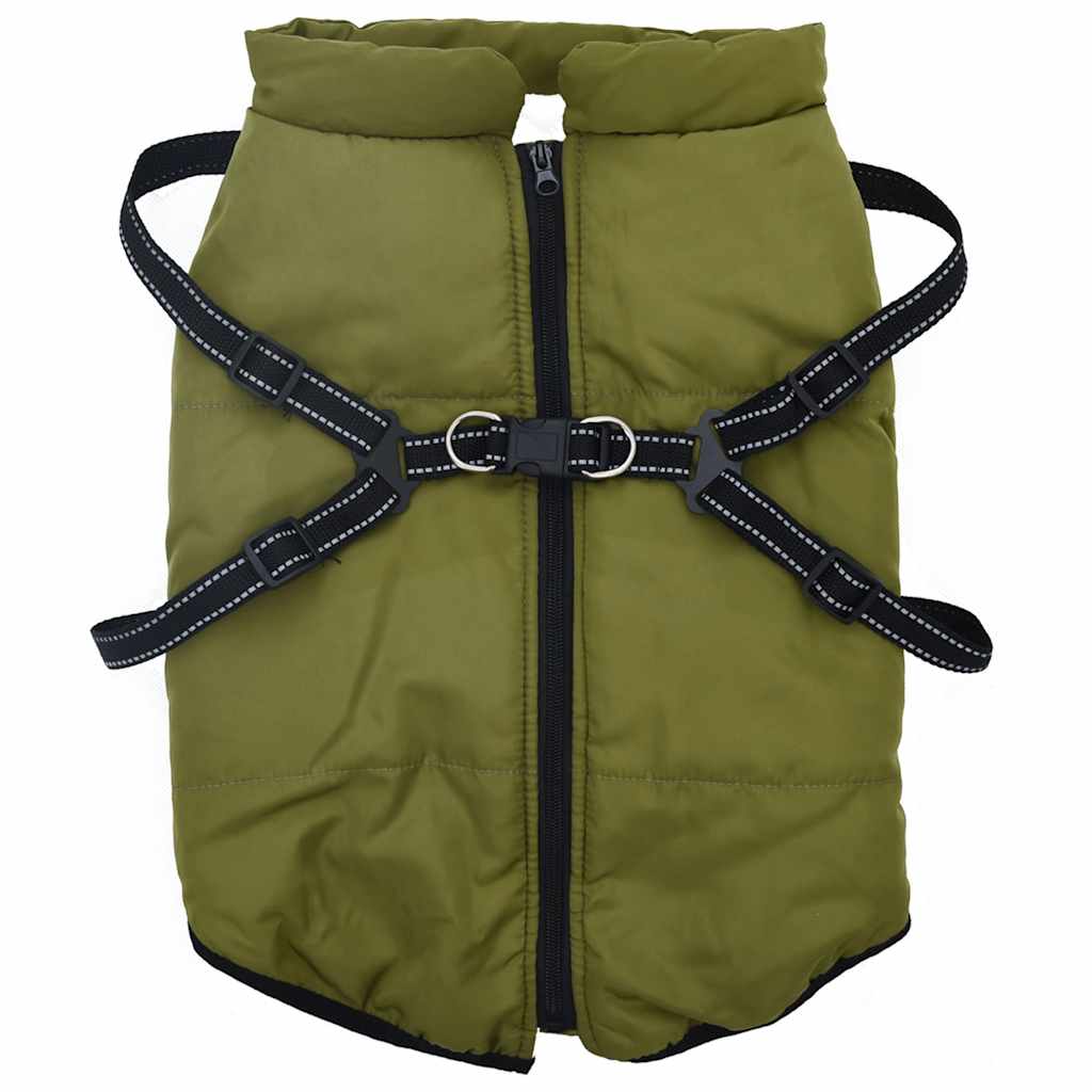 Vidaxl Dog Coat con armatura Armata impermeabile dell'esercito verde 4xl