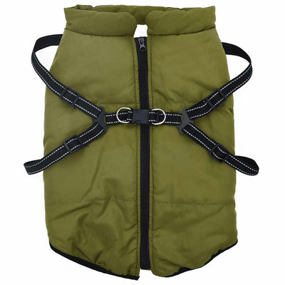 Vidaxl Dog coat with armor waterproof reflective army green 4XL
