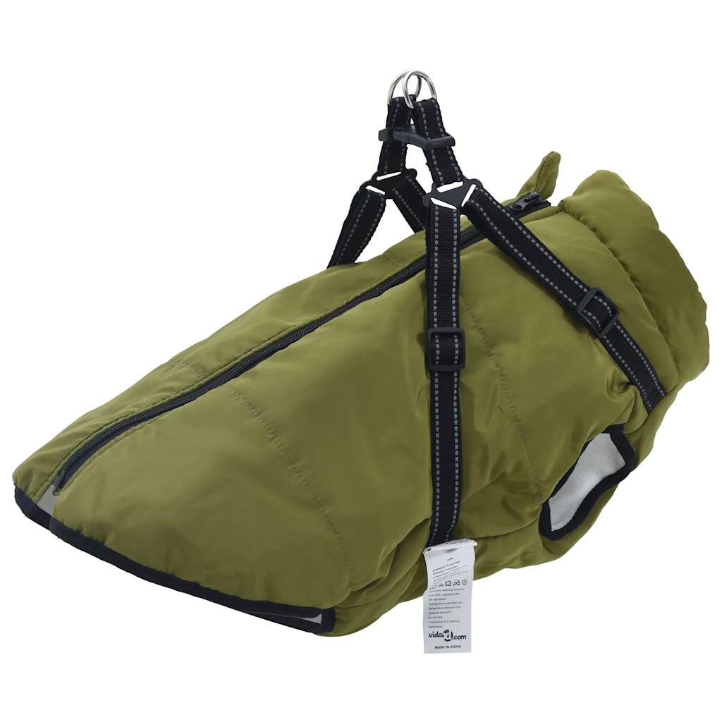 Vidaxl Cailla para perros con armadura impermeable del ejército reflectante verde 5xl