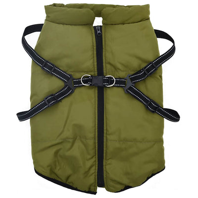 Vidaxl Dog coat with armor waterproof reflective army green 5xl