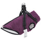 Vidaxxl abrigo para perros con arnés impermeable reflectante violeta l40