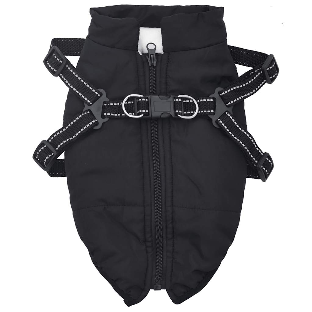 Vidaxl Dog Coat con armatura Black riflettente impermeabile S