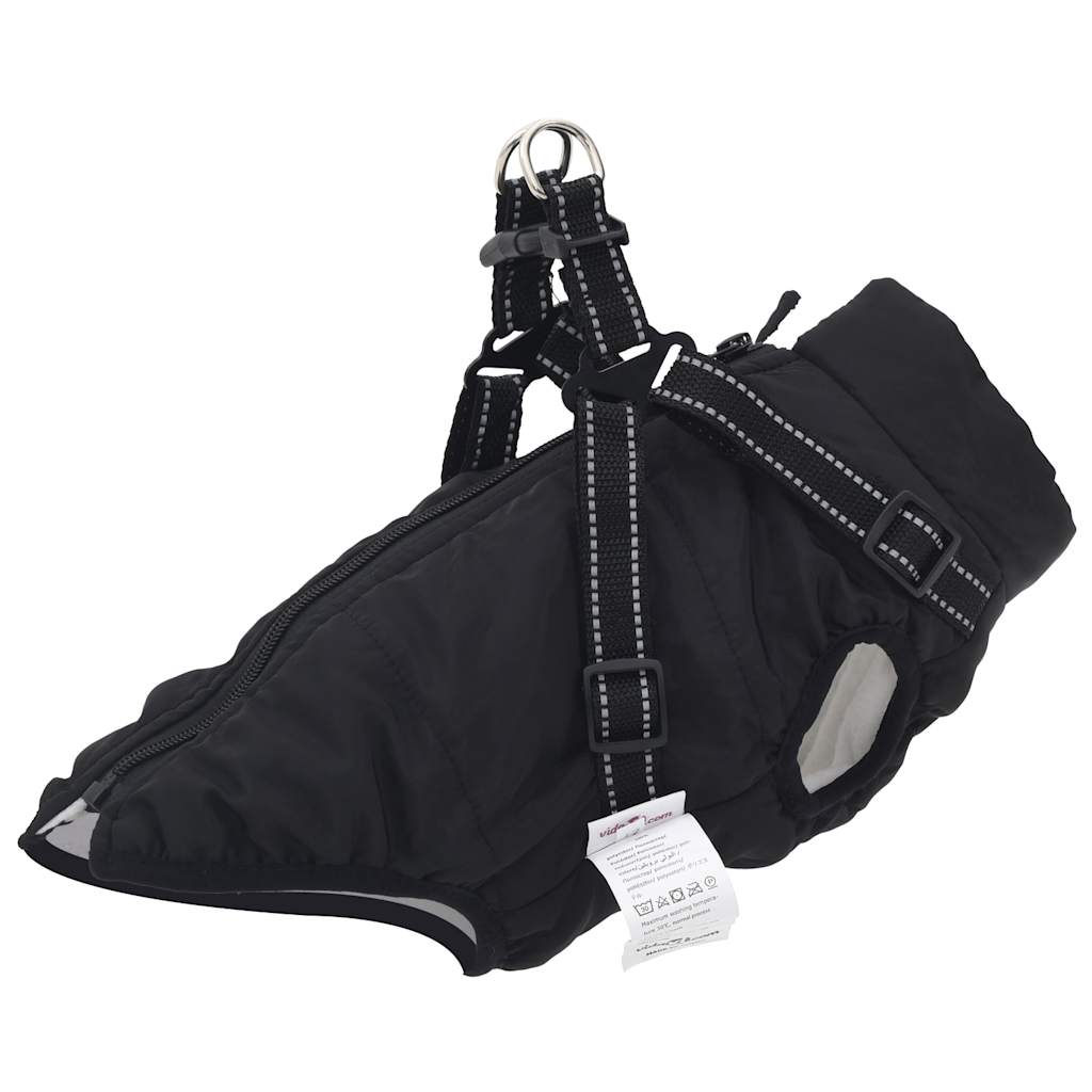 Vidaxl Dog Coat con armatura Black riflettente impermeabile M