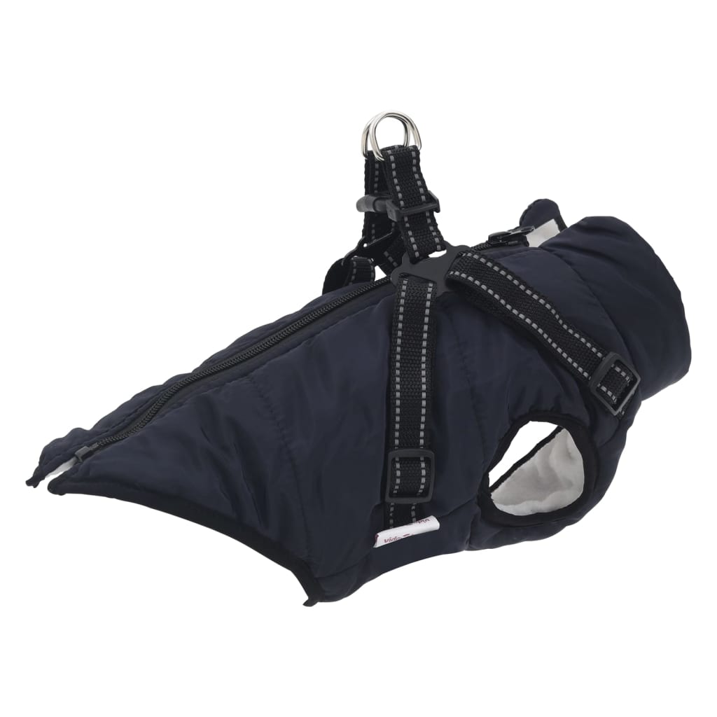 Vidaxl Dog Coat con armatura impermeabile blu navy s riflettente