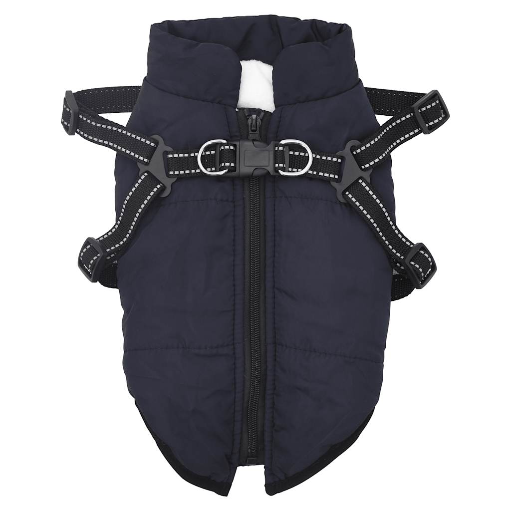 Vidaxl Dog Coat con armatura impermeabile blu navy s riflettente