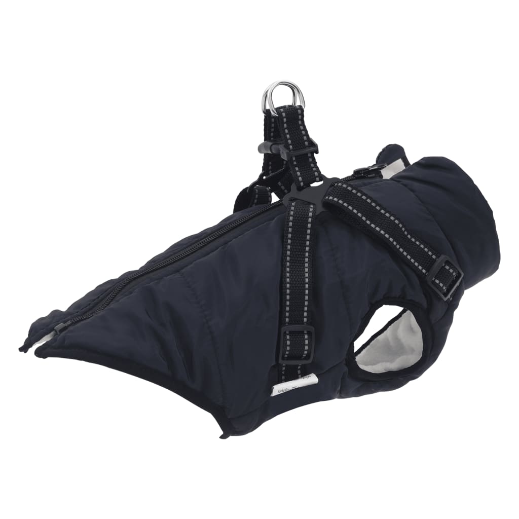 Vidaxl Dog Coat con armatura blu navy riflettente impermeabile m