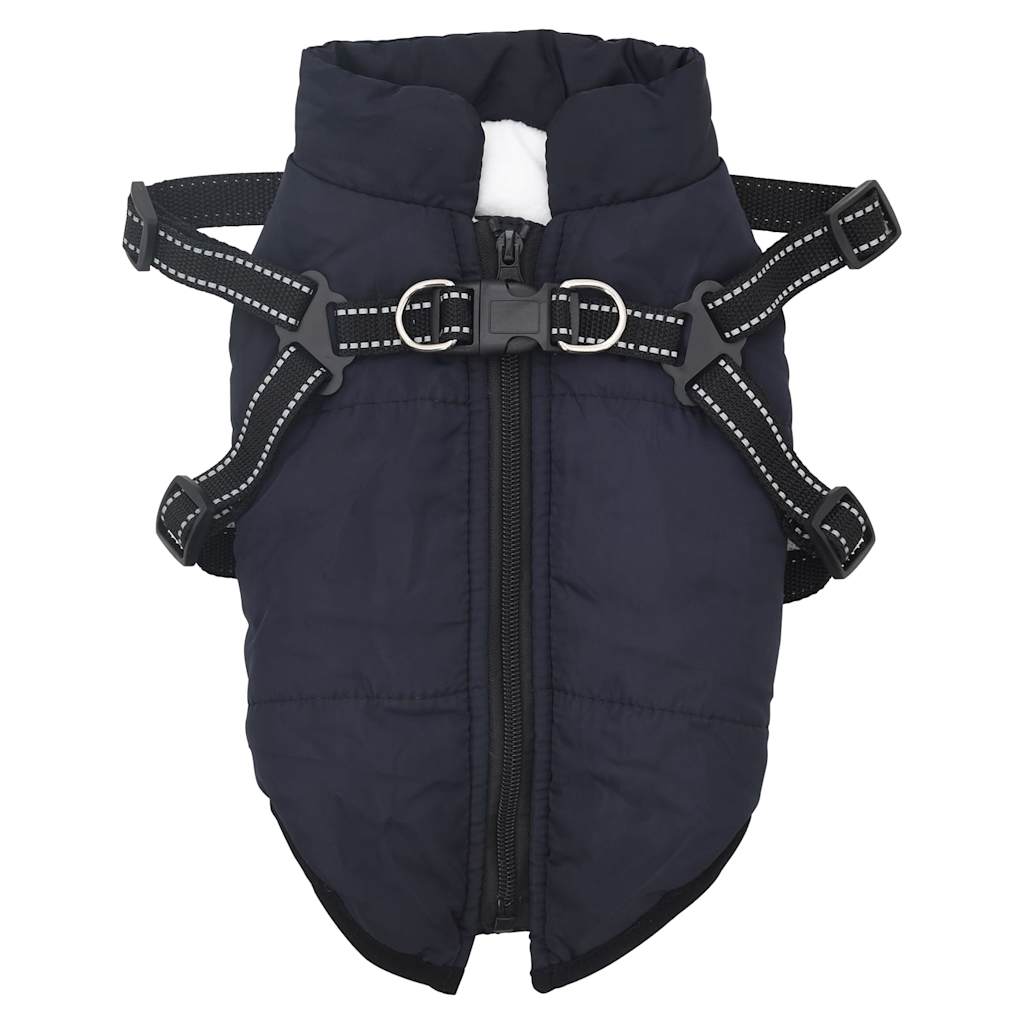 Vidaxl Dog Coat con armatura blu navy riflettente impermeabile m