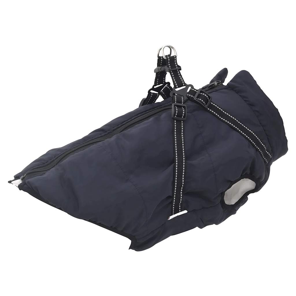 Vidaxl Dog Coat con armatura Waterproof riflettente Navy Blue 5xl