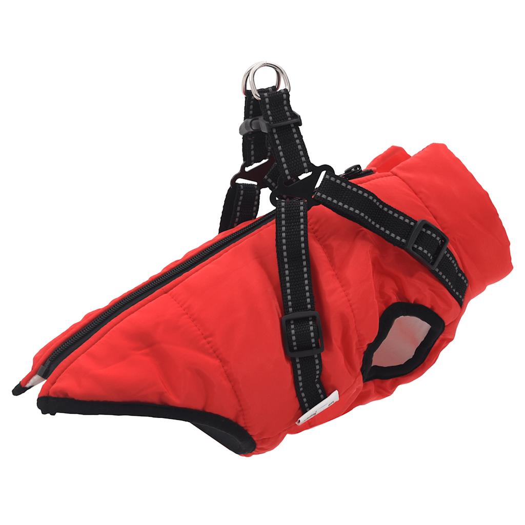 Vidaxl Dog Coat con armatura impermeabile riflettente rosso L